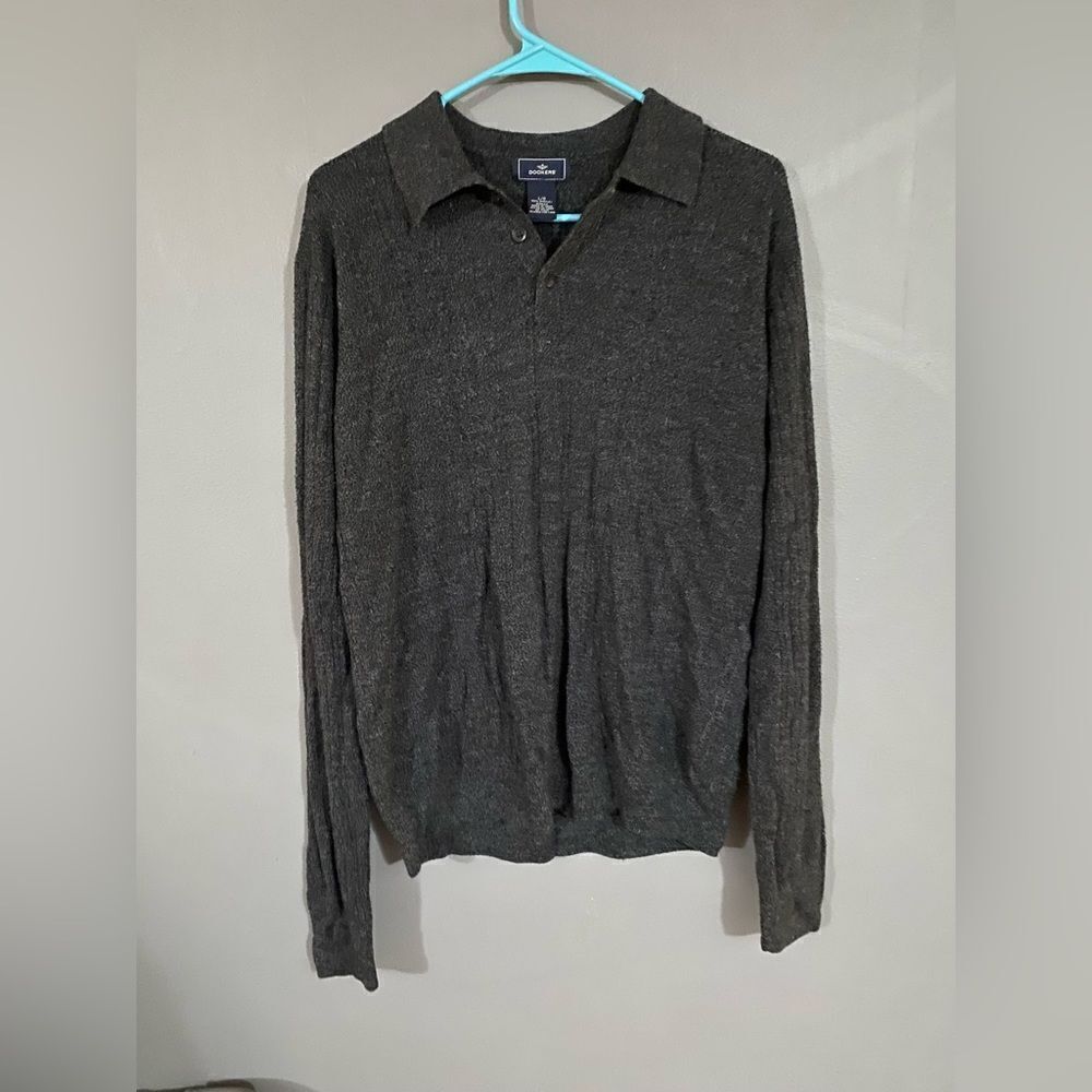 Dockers Pullover Sweater 1/4 Button Down Size Large NWOT
